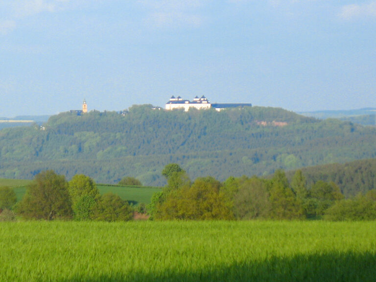 Blick auf die Augustusburg von Kleinolbersdorf aus (Ortsrand)
