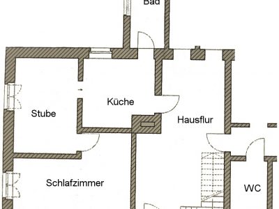Grundriss der Ferienwohnung auf dem Bauernhof im Erzgebirge